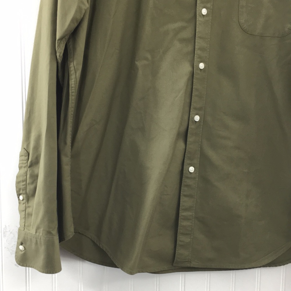 J. Crew All Cotton Oxford Green Classic Button Down Shirt Mens XL Long Sleeve - Picture 3 of 14